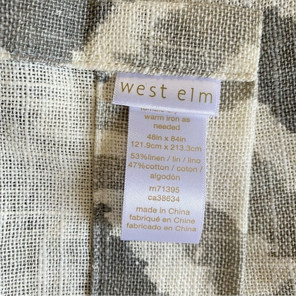 West Elm Linen Blend Curtains Grey Cream 48x84 Set of two - Picture 2 of 5
